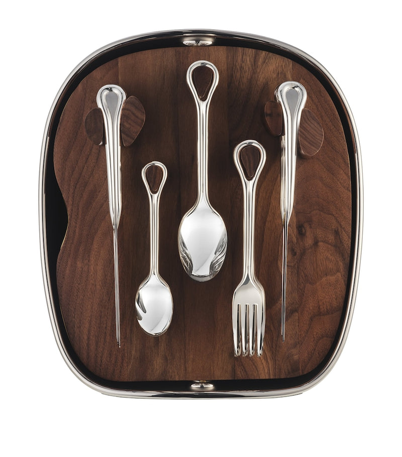 Christofle silver-plated shell carrousel cutlery set for six - British product