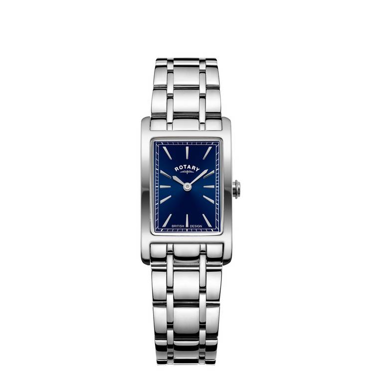 Rotary ladies stainless steel bracelet watch blue dial - British product