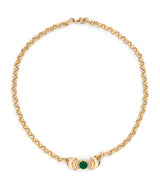 Harrods L'Atelier Nawbar Venus Lot N91 Yellow Gold Diamond Malachite Necklace- Buy online at McGrocer