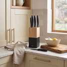 Salter 5 piece knife block set black (British brand)