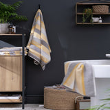 Habitat horizontal stripe mustard towel set 4 piece, UK version