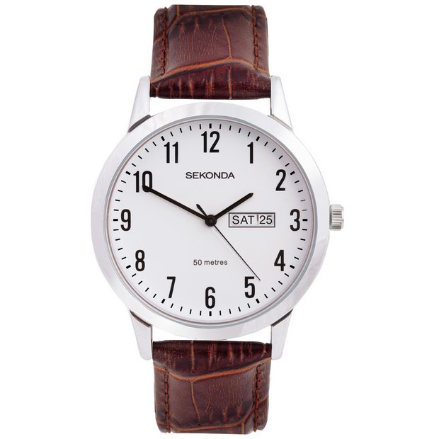 Sekonda men's chronograph watch silver case 38mm, imported from the UK