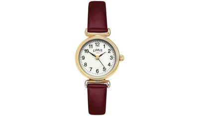 Argos Limit Ladies Burgundy Faux Leather Strap Watch- Buy online at McGrocer