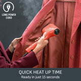 Tefal Pure POP garment steamer in coral red (British brand)