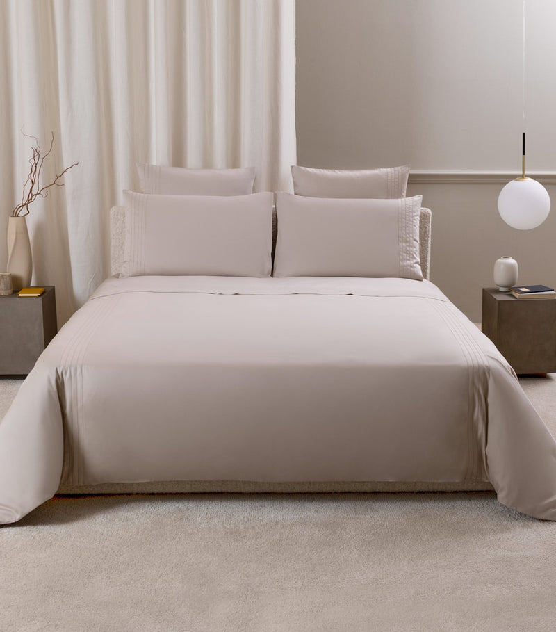 Frette cotton sateen king sheet set Greige - British product
