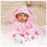 Tiny Treasures pink bunny blanket and rattle set, UK version