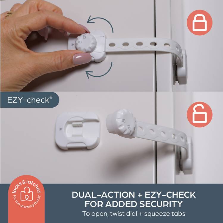 Dreambaby Twist N Lock multi-purpose safety latch 6 pack (British brand)