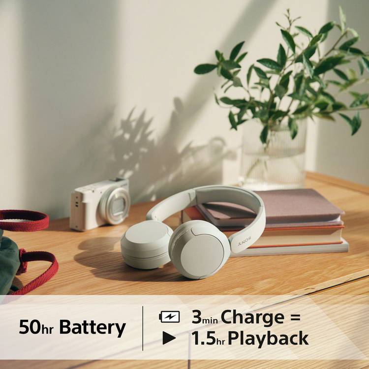 Sony WH-CH520 on-ear wireless headphones white, imported from the UK