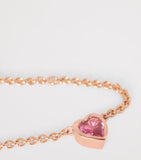 SHAY rose gold sapphire diamond heart necklace (British brand)