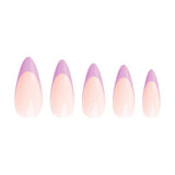 Nail HQ Almond French Nails Purple 24 Pieces, imported from the UK