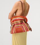 LOEWE medium raffia flamenco clutch from Spain, UK version