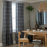 Habitat Grey Square Check Eyelet Curtains 168x229cm, UK version