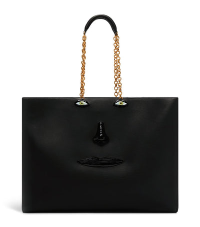 Harrods Schiaparelli Calfskin Face Tote Bag- Buy online at McGrocer