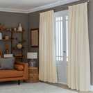 Habitat cream herringbone pencil pleat curtains 168x183cm, UK version