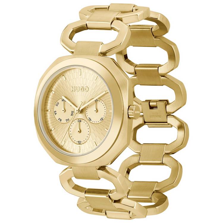 HUGO Ladies Gold Bracelet Watch 38mm - British product