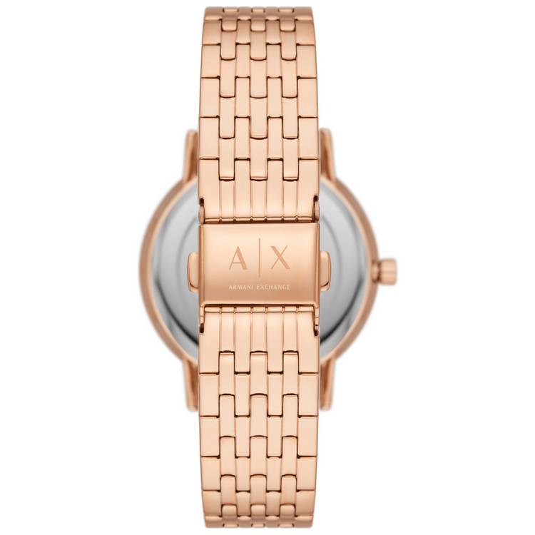 Armani Exchange rose gold-tone watch with stainless steel bracelet 36mm - British product