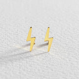 Revere gold plated silver lightning bolt stud earrings (British brand)