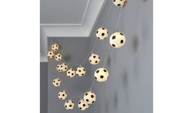 Glow football LED string lights black and white - British product