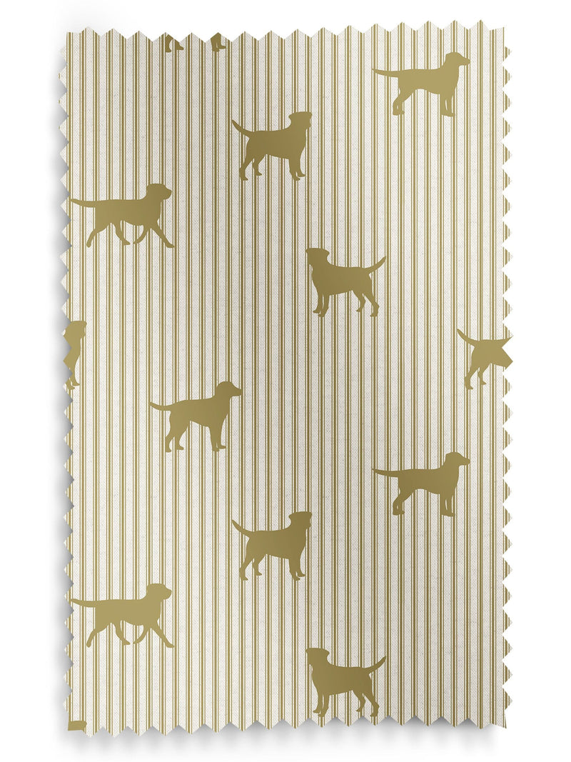 Emily Bond roller blinds Gold Marley Labrador print, imported from the UK