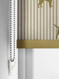 Emily Bond roller blinds Gold Marley Labrador print, imported from the UK