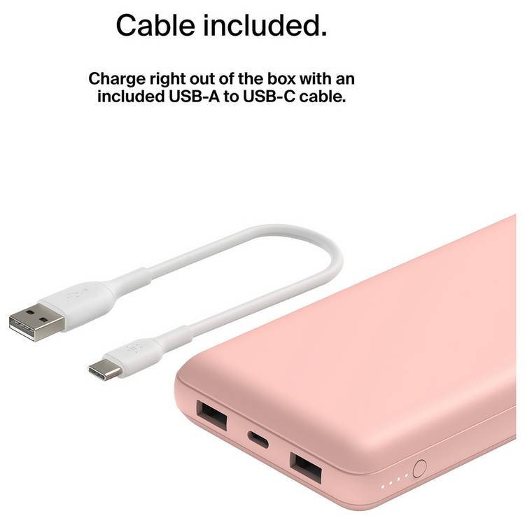 Belkin 15W 20000mAh portable power bank rose gold - British product