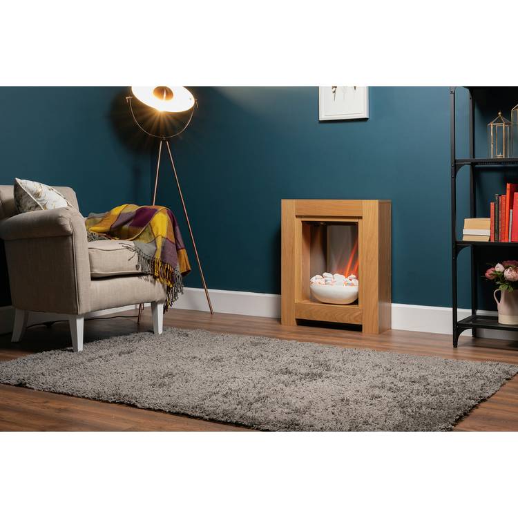Adam Monet electric fire suite oak H73cm W60cm D20cm (British brand)