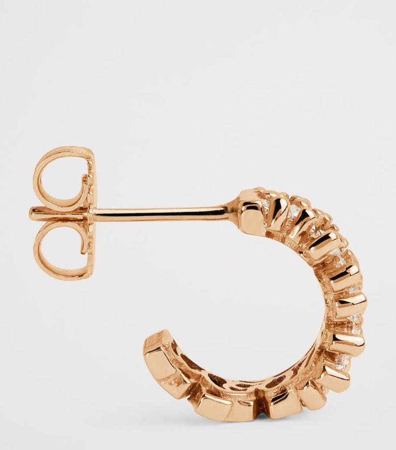 Suzanne Kalan rose gold diamond hoop earrings (British brand)