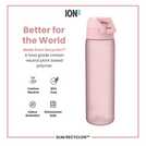 Ion8 rose pink water bottle 500ml, UK version