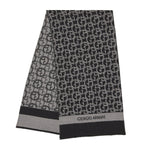 Giorgio Armani wool monogram jacquard scarf, UK version