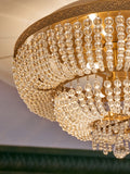 Brass Bamburgh ceiling light with glass beads, imported from the UK