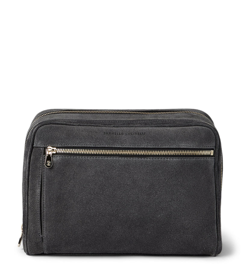 Brunello Cucinelli suede wash bag - British product
