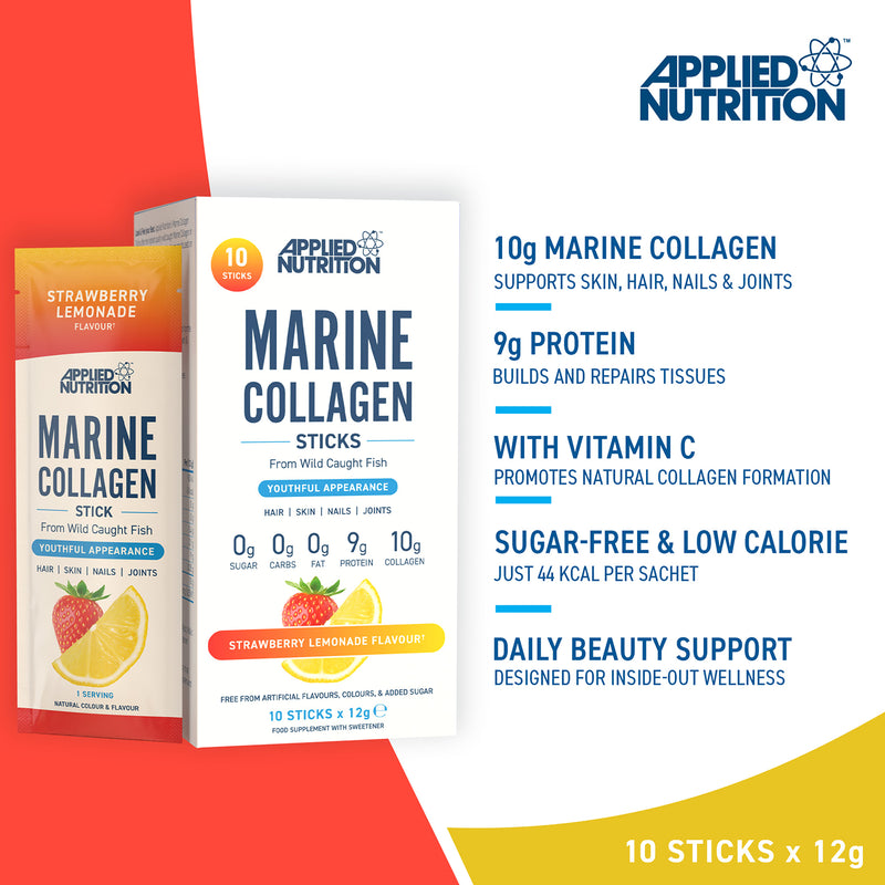 Applied Nutrition marine collagen strawberry lemonade sachets - British product