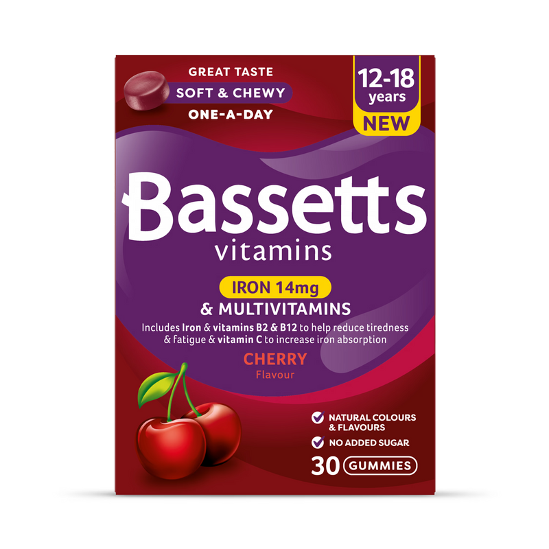 Bassetts multivitamin gummies Iron & Cherry 30 count, UK version