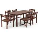 Habitat Amalfi 6 seater wooden patio set brown, UK version