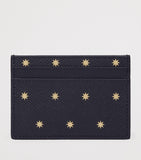 Smythson Panama card holder in crossgrain calf leather with stars detail - British product