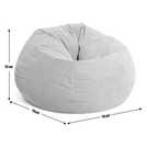 Kaikoo Ayrton Cord Grey beanbag 55x70x70cm, UK version