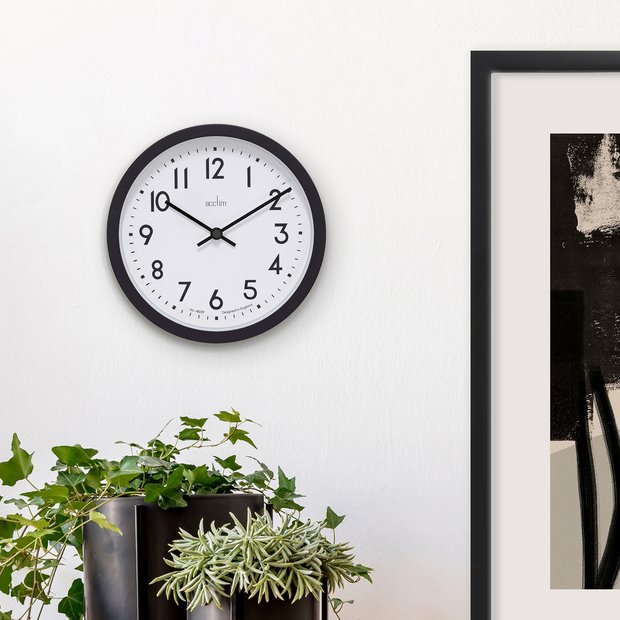 Acctim Retro Analogue Wall Clock Black 20cm - British product