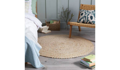 Argos Habitat Braided Round Natural Jute Flatweave Rug 100cm- Buy online at McGrocer