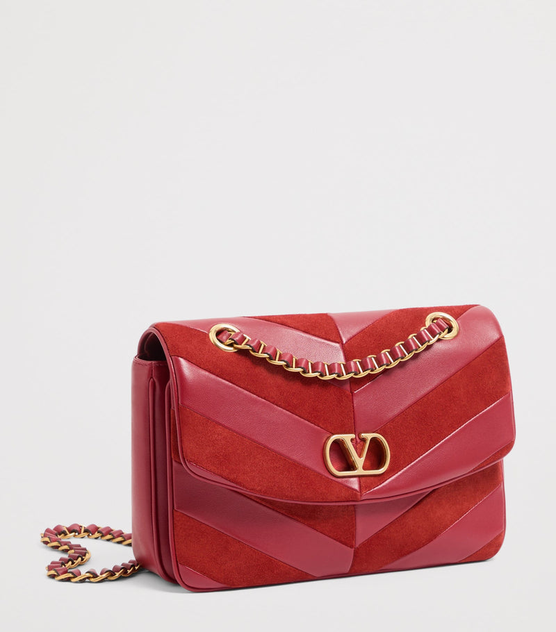 Valentino Garavani lambskin chevron Djuna shoulder bag, UK version