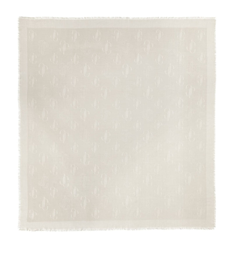 Jimmy Choo silk-blend monogram scarf (British brand)
