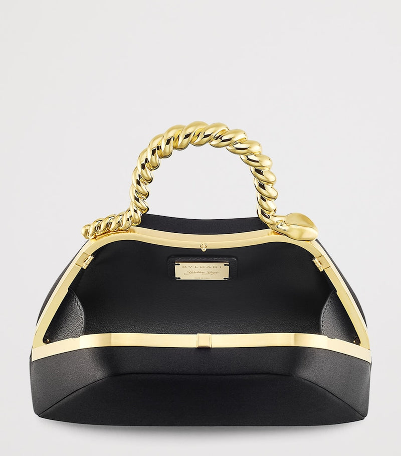 Bvlgari Satin Serpentine Mini Top-Handle Bag, imported from the UK