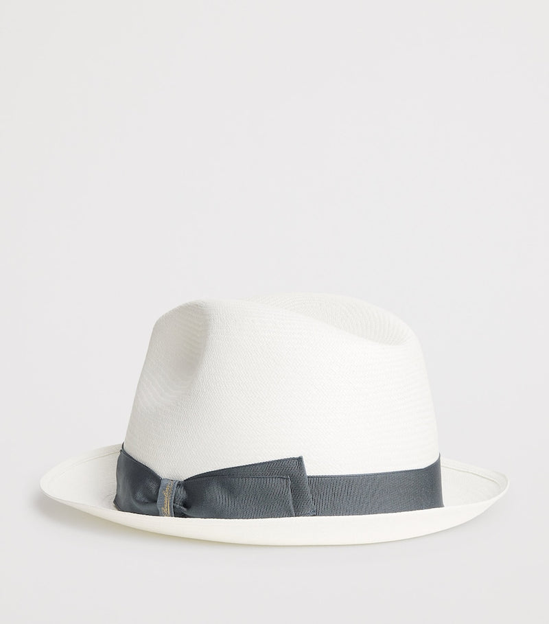 Borsalino small straw trilby hat, UK version
