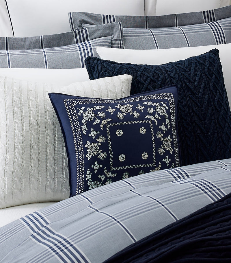 Ralph Lauren Home silk cushion cover Brynn square 45cm, UK version
