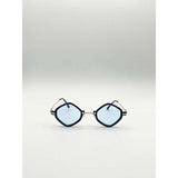 Superdrug SVNX Diamond Shape Sunglasses Black Blue- Buy online at McGrocer