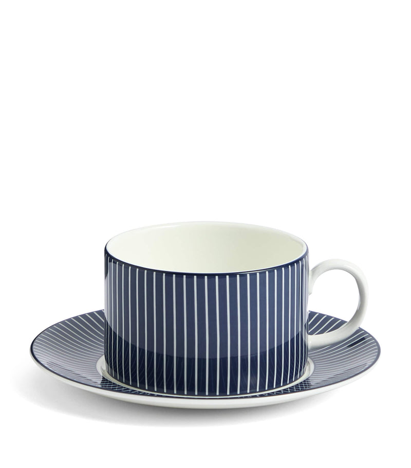 Wedgwood Pinstripe teacup and saucer (British brand)
