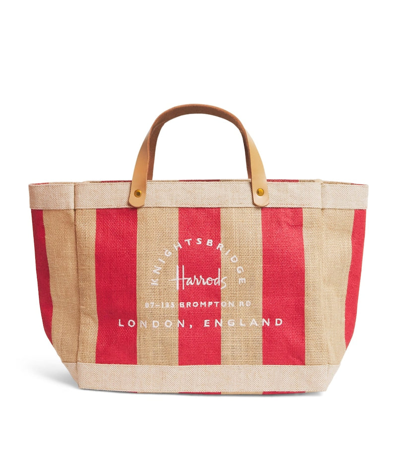Harrods stripe canvas shopper bag (British brand)