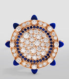 Marli New York rose gold diamond lapis lazuli ring - British product