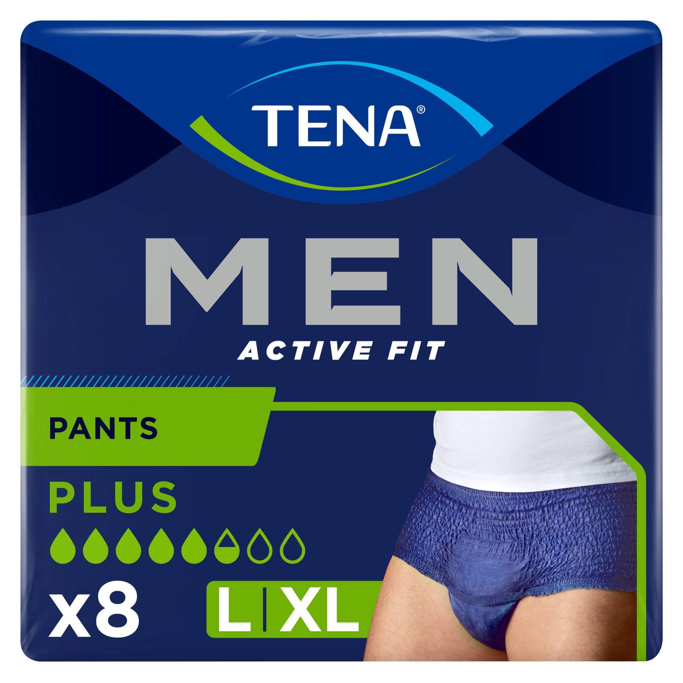 TENA Men Active Fit Incontinence Pants Plus Large x8 bladder weakness Sainsburys