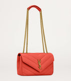 Saint Laurent small Loulou shoulder bag in matelassé lambskin, imported from the UK