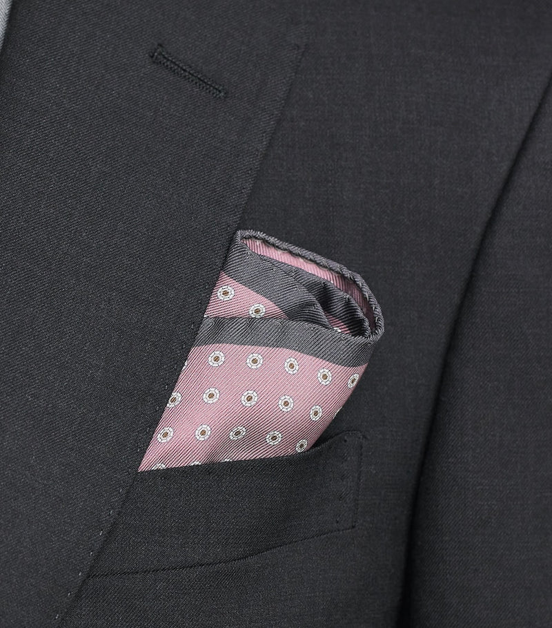 Canali silk medallion print pocket square 33cm, UK version